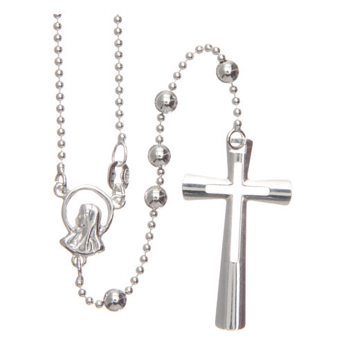 Rosary in 925 silver with round 4mm beads 1