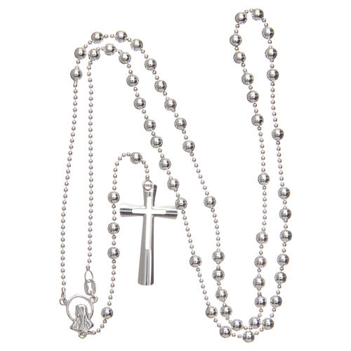 Rosary in 925 silver with round 4mm beads 4