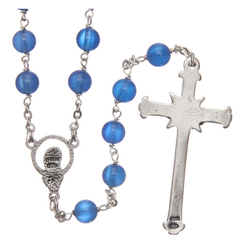 Rosary in blue agate 6 mm with 925 silver thread 2