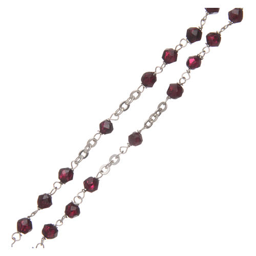 Rosary in real garnet with thread in 925 silver diameter 5 mm 3