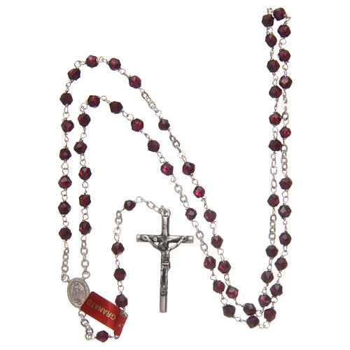 Rosary in real garnet with thread in 925 silver diameter 5 mm 4