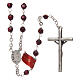 Rosary with real garnet beads 5 mm 925 silver chain s2
