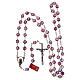 Crystal rosary faceted beads 6 mm amethyst color 925 silver s4