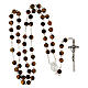 Rosary in tiger's eye with thread in 925 silver diameter 6 mm s4