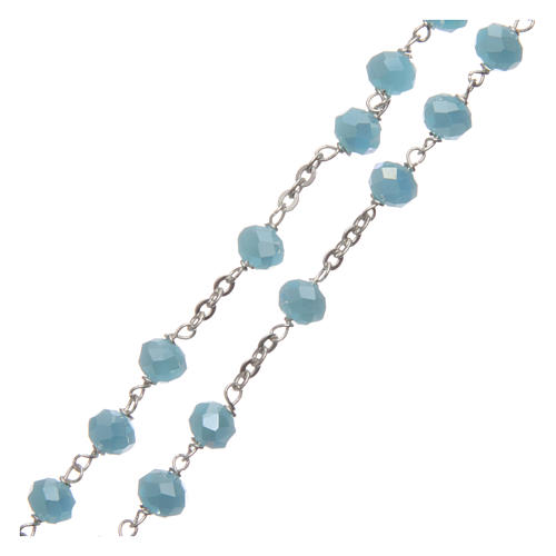 Rosary in opaque crystal 6 mm and 925 silver thread. 3