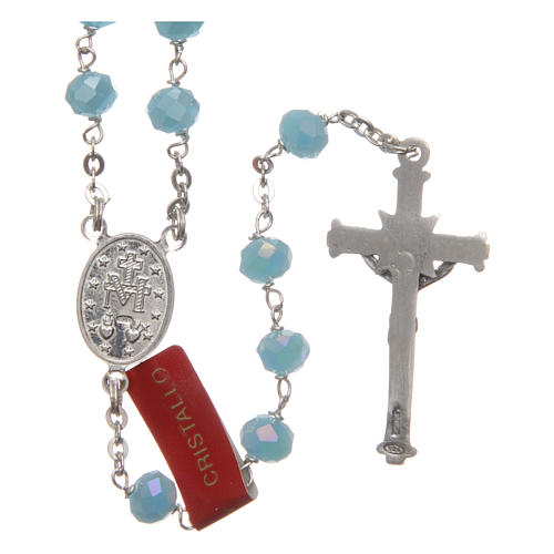 Rosario cristal opaco 6 mm engarce de plata 925 2
