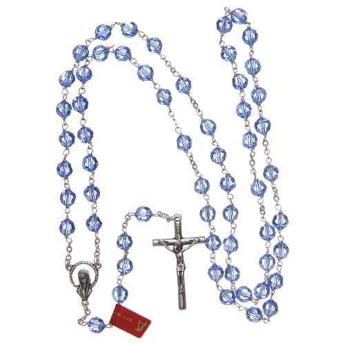 Rosary in faceted light blue crystal and 925 silver 4