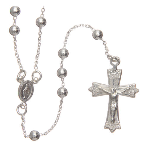 Rosary in 925 silver with round 4mm beads 1