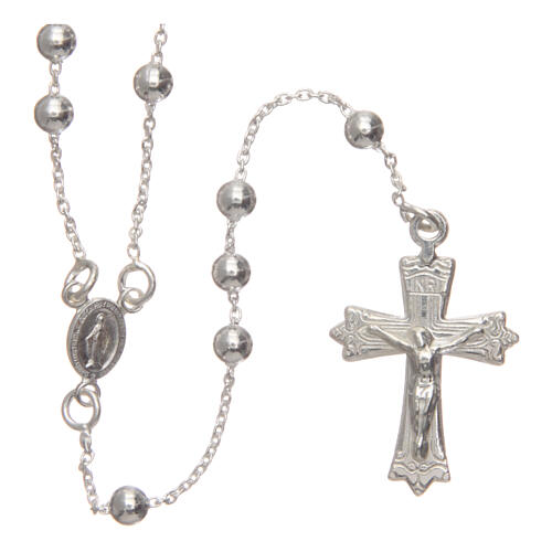 Rosary with round beads 925 silver 4 mm 1
