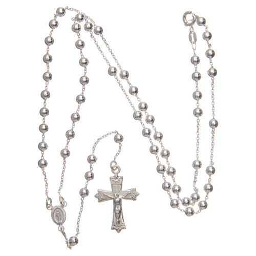 Rosary with round beads 925 silver 4 mm 4