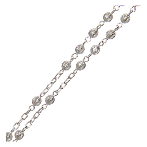 Rosenkranz Silber 925 Filigranarbeit Perlen 4mm und Kreuz 3