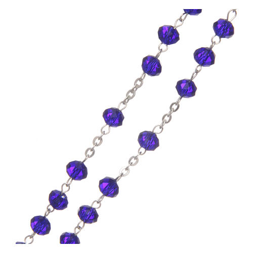 Crystal rosary blue beads 6 mm 925 silver chain 3