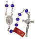 Crystal rosary blue beads 6 mm 925 silver chain s1