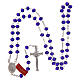 Crystal rosary blue beads 6 mm 925 silver chain s4