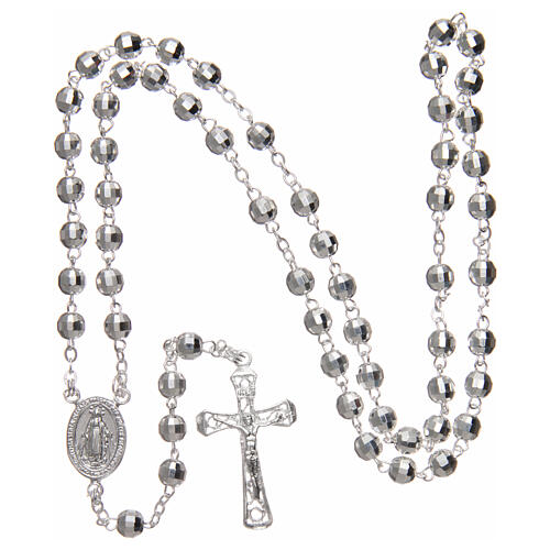 Silver rosary faceted beads 5 mm 4