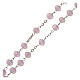 Crystal rosary matte pink beads 6 mm 925 silver chain s3