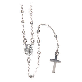 Rosary in 925 silver with faceted 2mm beads