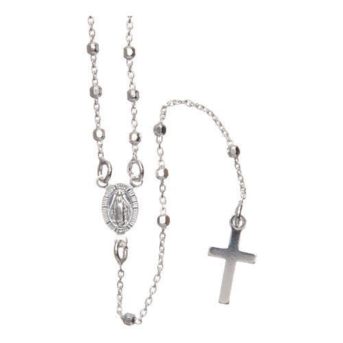 Rosary in 925 silver with faceted 2mm beads 1