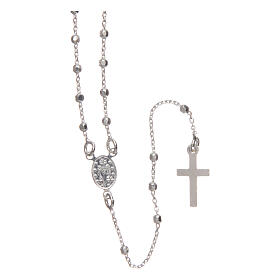 Rosary with round faceted beads 2 mm 925 silver