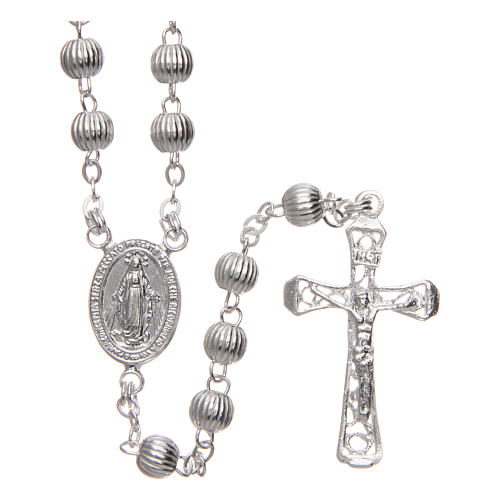 Rosary in lined 925 silver diameter 5 mm 1