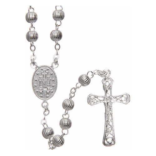 Rosary in lined 925 silver diameter 5 mm 2