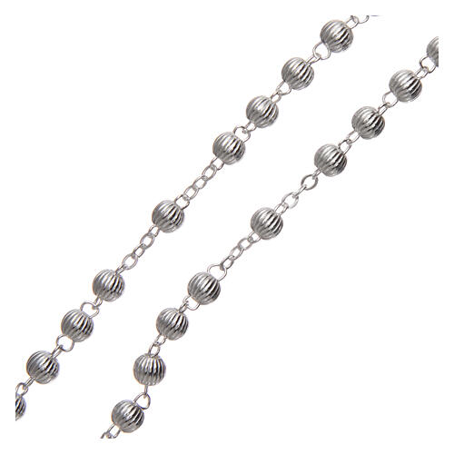 Rosary striped beads 5 mm 925 silver 3