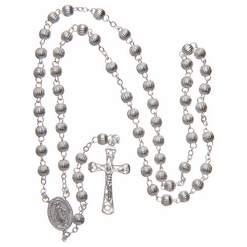 Rosary striped beads 5 mm 925 silver 4