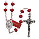 Rosary in opaque red crystal with thread in 925 silver diameter 6 mm s1