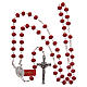 Rosary in opaque red crystal with thread in 925 silver diameter 6 mm s4
