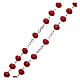 Crystal rosary matte red beads 6 mm 925 silver chain s3