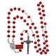 Crystal rosary matte red beads 6 mm 925 silver chain s4