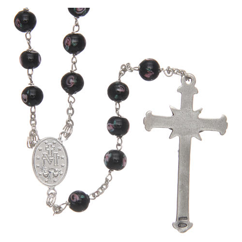 Rosary in glass with 6mm beads and thread in 925 silver 2
