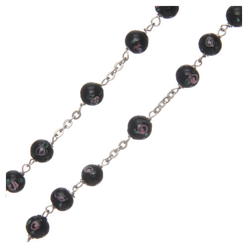 Glass rosary roses 6 mm 925 silver chain 3
