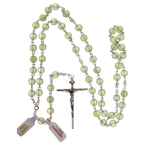Rosary in genuine jade and 925 silver, 6 mm beads 4