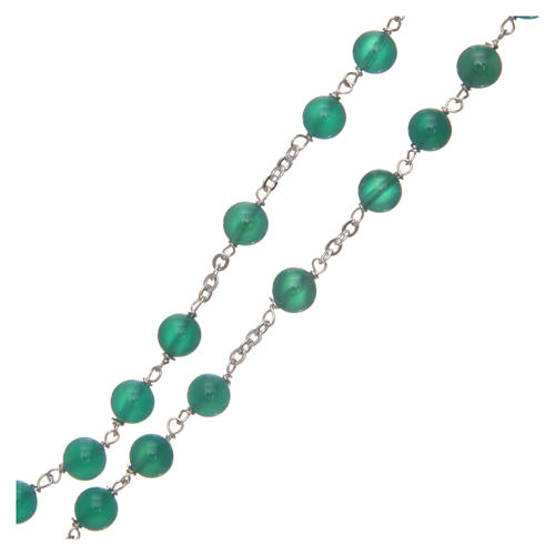Rosenkranz Silber 925 grünen Achat Perlen 6mm 3