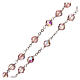 Rosary in faceted pink crystal with thread in 925 silver diameter 6 mm s3