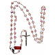 Rosary in faceted pink crystal with thread in 925 silver diameter 6 mm s4