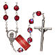 Crystal rosary garnet 6 mm silver chain s2
