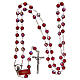 Crystal rosary garnet 6 mm silver chain s4