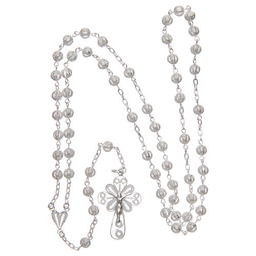 Filigree rosary in 925 silver, 5 mm beads 4