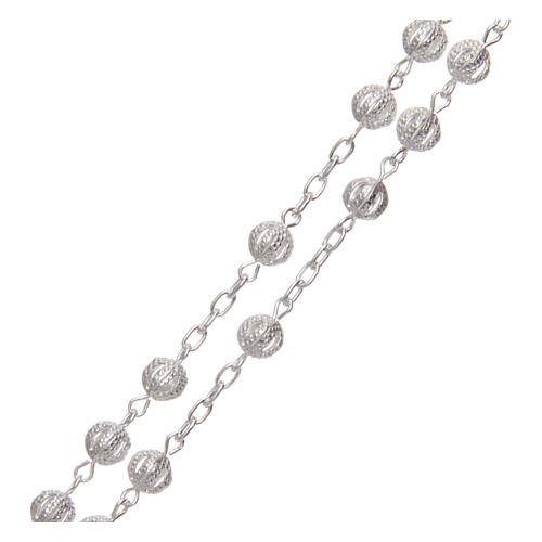 Filigree rosary round beads 5 mm 925 silver 3
