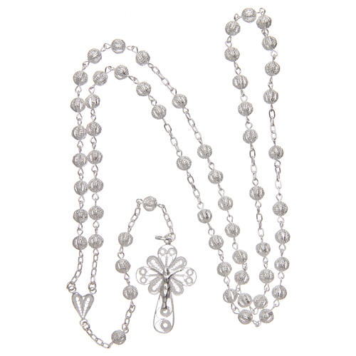 Filigree rosary round beads 5 mm 925 silver 4