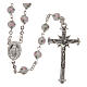 Rosary in decorated glass with thread in 925 silver diameter 6 mm s1