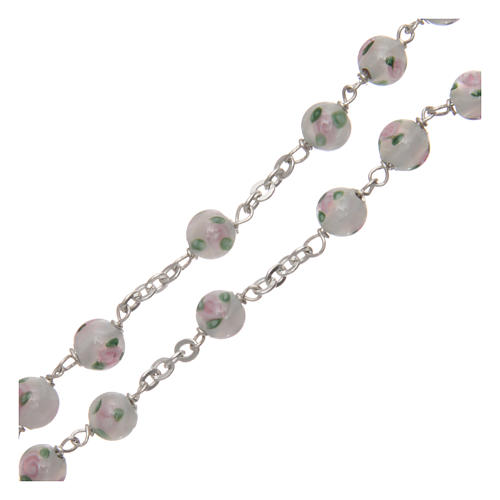 Chapelet verre décoré et argent 925 diamètre 6 mm 3