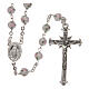 Glass rosary with decorated beads 6 mm and 925 silver s1