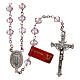 Rosary in pink crystal and 925 silver, 6 mm beads s1