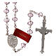 Crystal rosary pink beads 6 mm 925 silver chain s2