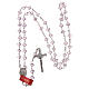 Crystal rosary pink beads 6 mm 925 silver chain s4