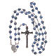 Glass rosary light blue beads with roses 6 mm and 925 silver s4