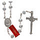 Rosary in opaque white crystal with thread in 925 silver diameter 6 mm s2